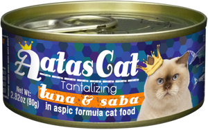 Aatas Cat Tantalizing Tuna & Saba In Aspic Canned Cat Food 80g (24pcs)