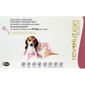 REVOLUTION FOR PUPPIES AND KITTENS LESS THAN 2.5KG (3 TUBES)