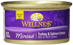 Wellness Minced Turkey & Salmon Cat Canned recipe 3 oz