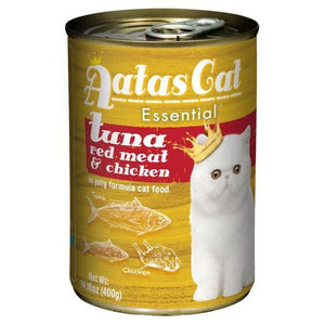 Aatas Cat Essential Tuna Red Meat & Chicken in Jelly Canned Cat Food 400g (24pcs)