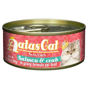 Aatas Cat Savory Salmon & Crab in Gravy Canned Cat Food 80g (24pcs)
