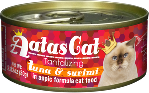 Aatas Cat Tantalizing Tuna & Surimi In Aspic Canned Cat Food 80g (24pcs)
