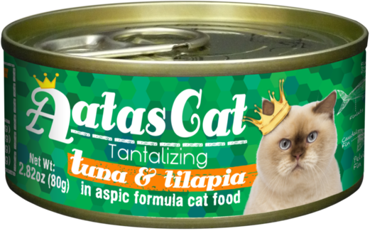 Aatas Cat Tantalizing Tuna & Tilapia In Aspic Canned Cat Food 80g (24pcs)
