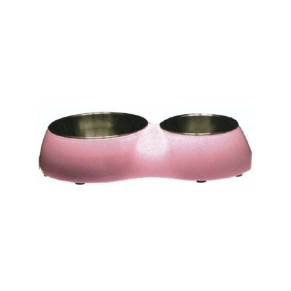 54520 CATIT DOUBLE DINER WITH STAINLESS STEEL INSERTS - PINK