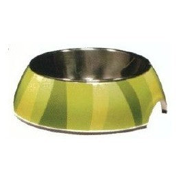 54526 STYLE BOWL WITH PATTERNS AND STAINLESS STEEL INSERT - JUNGLE STRIPES
