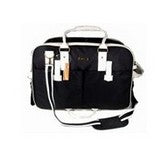 BG-188BK-L BLACK WHITE STRIPED BAG