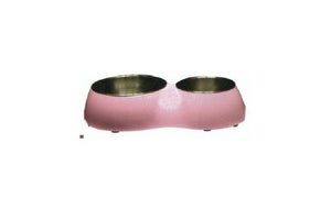 73757 DOGIT DOUBLE DINER DOG DISH - PINK