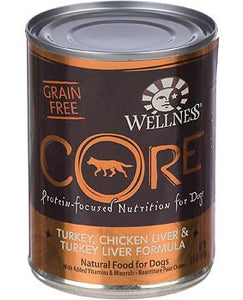 WELLNESS CORE-TURKEY, CHICKEN LIVER AND TURKEY LIVER 354G