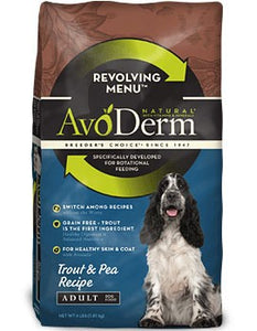 AVODERM NATURAL REVOLVING MENU TROUT AND PEA 4LB