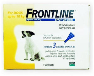 FRONTLINE SPOT ON FOR DOGS UP TO 10KG