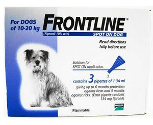 FRONTLINE SPOT ON FOR DOGS UP TO 10-20 KG