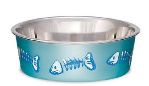 Loving Pets - Bella Bowls (Designer & Expressions) Fish- Metallic Ocean Blue  x-small