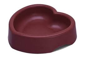 Loving Pet Bambu Cabernet  Bowl Heart Shape Cat Bowl