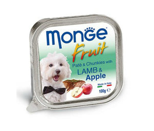 Monge Dog Lamb with Apple 100g- 32 trays