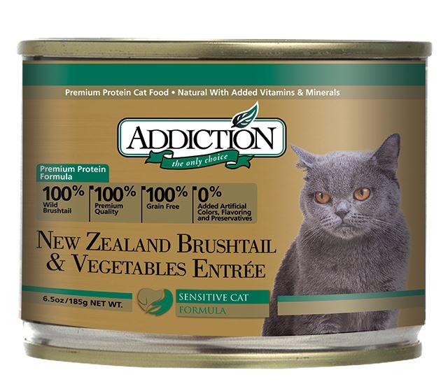 ADDICTION CAT NZ BRUSHTAIL & VEGETABLES GRAIN FREE 185G X 24CANS