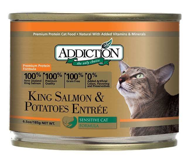 ADDICTION CAT KING SALMON & POTATOES GRAIN FREE 185G X 24 CANS