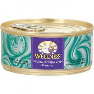 WELLNESS SARDINE, SHRIMP & CRAB CAT CANNED FOOD 5.50Z