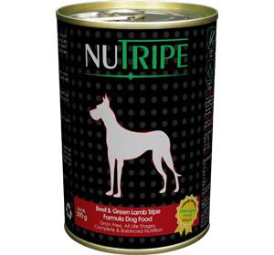Nutripe Beef & Green Lamb Tripe Formula Dog Food 390g
