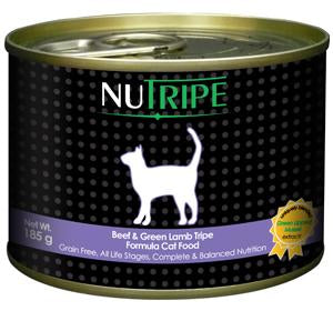 Nutripe Beef & Green Lamb Tripe Formula Cat Food 185g (24/carton)