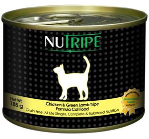 Nutripe Chicken & Green Lamb Tripe Formula Cat Food 185g (24/carton)