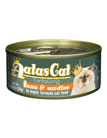 Aatas Cat Tantalizing Tuna & Sardine In Aspic Canned Cat Food 80g (24pcs)