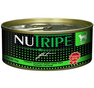 Nutripe Fit Venison Viscera & Green Lamb Tripe Formula Cat Food 95g (24/carton)