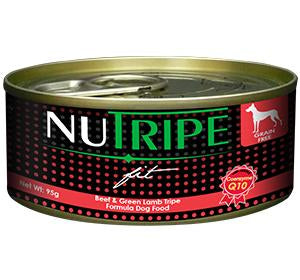 Nutripe Fit Beef & Green Lamb Tripe Formula Dog Food 95g (24/carton)