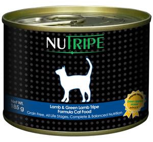 Nutripe Lamb & Green Lamb Tripe Formula Cat Food 185g (24/carton)