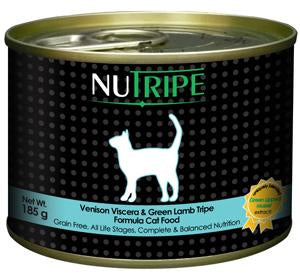 Nutripe Venison Viscera & Green Lamb Tripe Formula Cat Food 185g (24/carton)