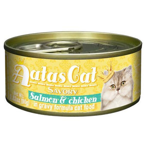 Aatas Cat Savory Salmon & Chicken in Gravy Canned Cat Food 80g (24pcs)