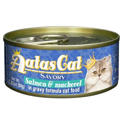 Aatas Cat Savory Salmon & Mackerel in Gravy Canned Cat Food 80g (24pcs)
