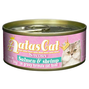Aatas Cat Savory Salmon & Shrimp in Gravy Canned Cat Food 80g (24pcs)