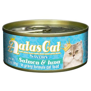 Aatas Cat Savory Salmon & Tuna in Gravy Canned Cat Food 80g (24pcs)