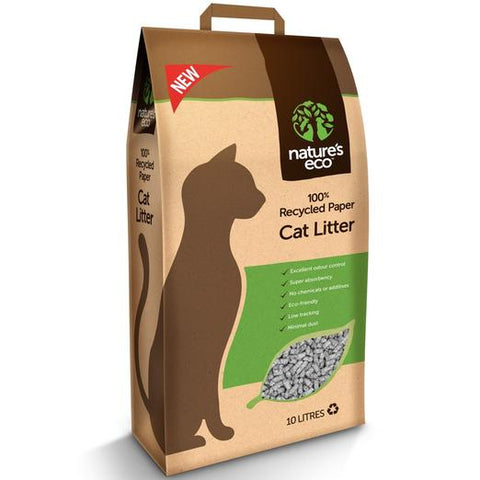 Nature's Eco Recycled Paper Cat Litter 30L